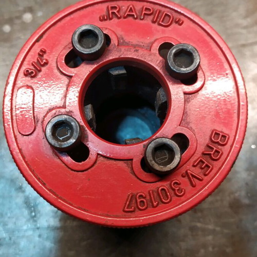 Rapid pipe threading dies like new, set of 3 pieces 3/8, 3/4, 1"