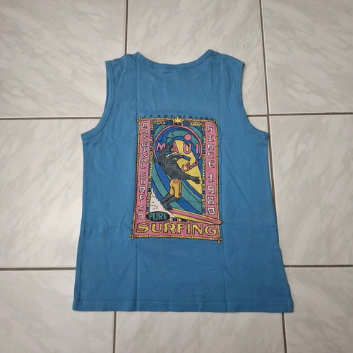 Maui sleeveless t-shirt 10 years like new, blue with print