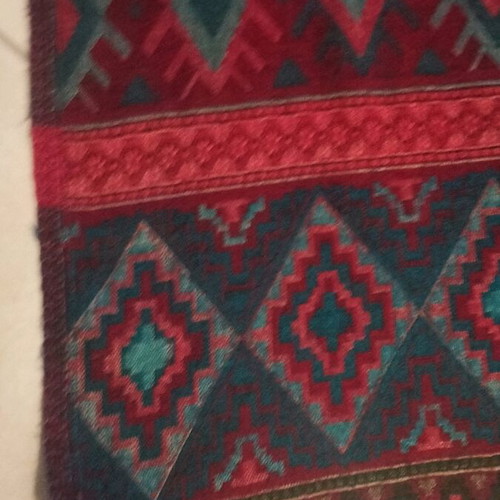 Long scarf like new with ethnic patterns, multicolored