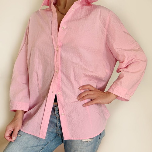 Eterna Pink Piqué Shirt like new, size M, 100% cotton