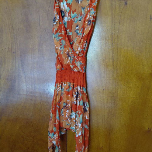Caramela floral asymmetrical dress like new, beige, size S