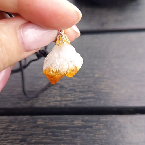 Energy Crystal Pendant Yellow Natural Raw
