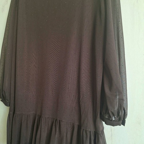 ZARA Special Edition dress with tulle and beads new, brown, size L