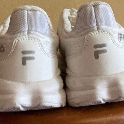 Fila white athletic shoes with memory foam, size 41