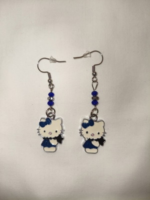 Hello Kitty earrings new, white and blue