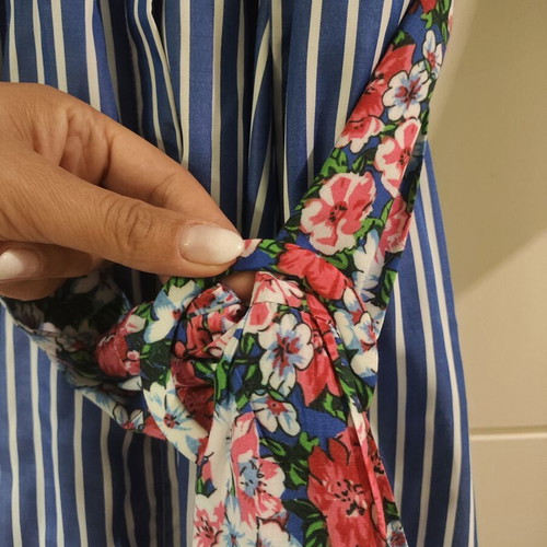 Shirt dress new, striped with floral details