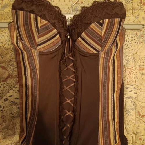 Brown corset top, thrifted, XS