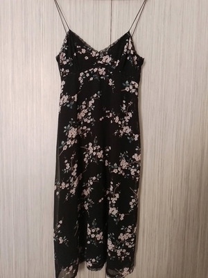 Zara dress new XS black midi straight cut