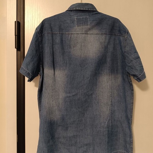 Forex men's short-sleeve denim shirt like new, XXL, blue