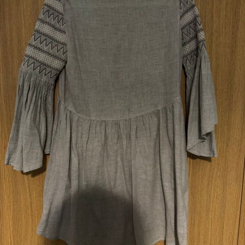 Zara Basic boho dress tunic with embroidery and bell sleeves size S like new