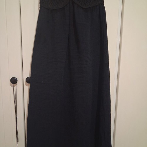 Strapless Maxi Dress with Crochet Bust and Starfish Pin, Like New