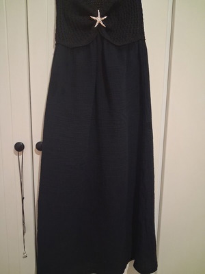 Strapless Maxi Dress with Crochet Bust and Starfish Pin, Like New