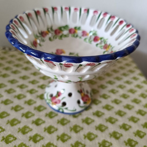 Vintage decorative faience cup with base like new