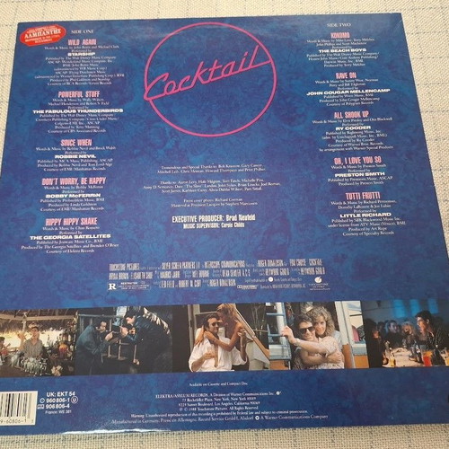 Cocktail Original Motion Picture Soundtrack LP like new, rock