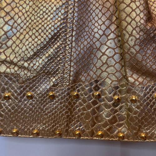 Gizia leather jacket used, gold, size S