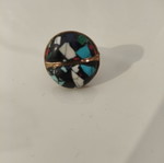 Statement handmade mosaic adjustable ring like new, multicolor