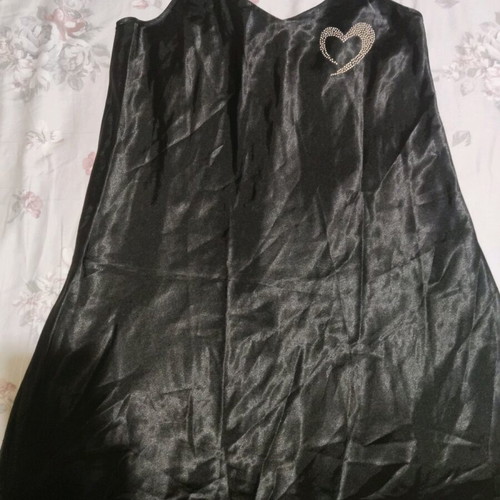 Satin nightdress black like new, size M