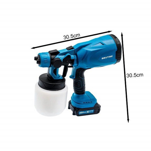 Rechargeable Paint Gun 210W 48V with 0.8lt Container and 2 Batteries