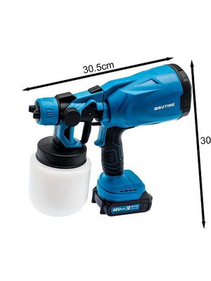 Rechargeable Paint Gun 210W 48V with 0.8lt Container and 2 Batteries