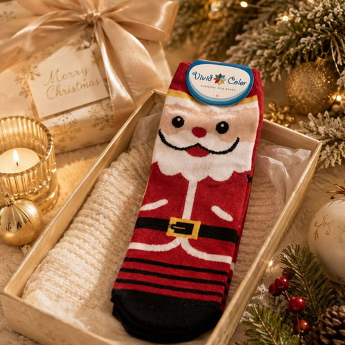 Christmas Socks Santa Claus Vivid Color new