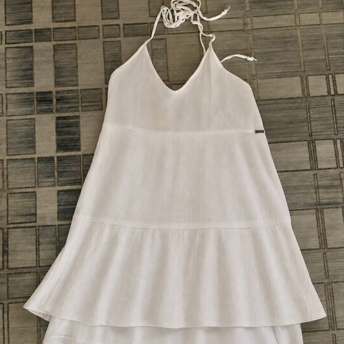 Lemon summer airy dress, white, one size