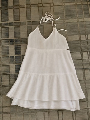 Lemon summer airy dress, white, one size