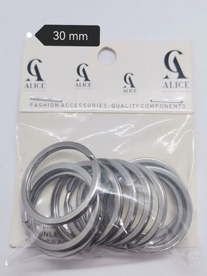 Key Rings 30mm Stainless Steel New, Pack of 50