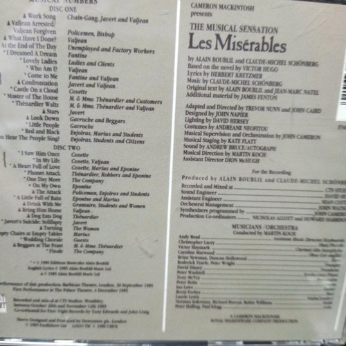 Les Misérables DVD and double CD set
