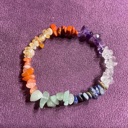 Chakra elastic bracelet with crystals