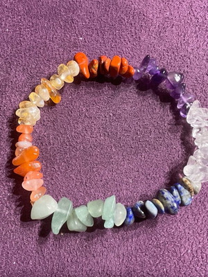 Chakra elastic bracelet with crystals