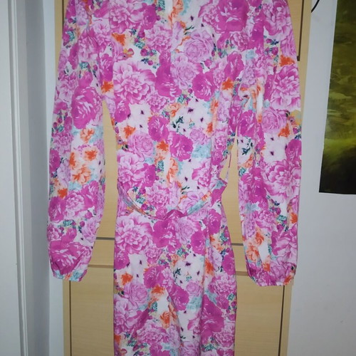 Mini printed dress with belt pink like new