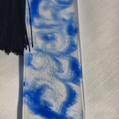 Handmade bookmark from resin with blue waves new
