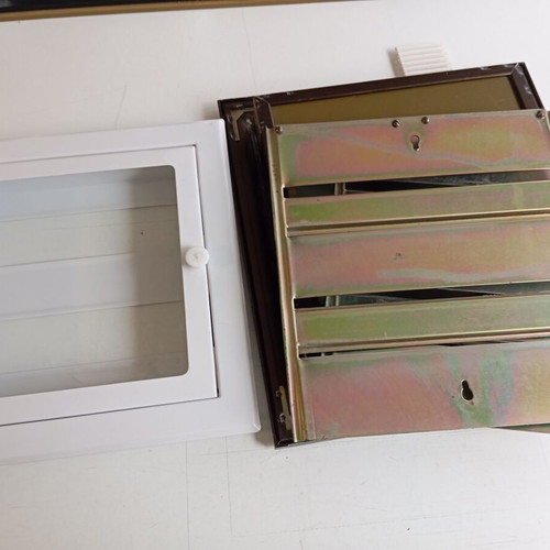 Electrical metal flush panel covers and rails 2-row set like new