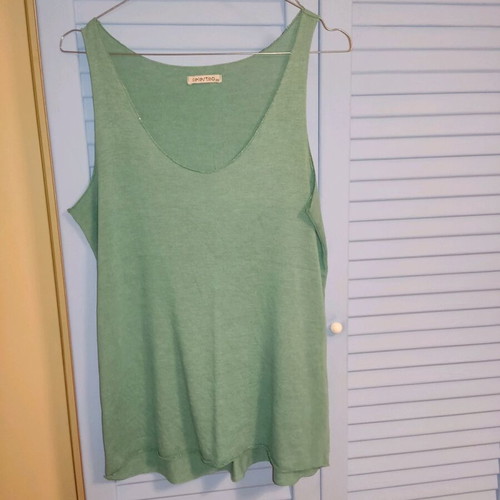 Celestino sleeveless blouse used, green one size