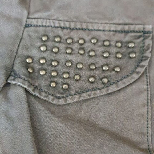 Zara jacket with studs, khaki green, size L