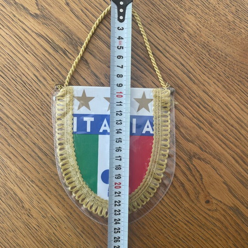 Vintage Italy National Football Team Flag FIGC 3 Stars 25cm new authentic