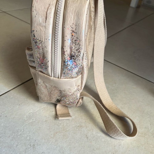 Zara backpack beige-gold with glitter used 24x20