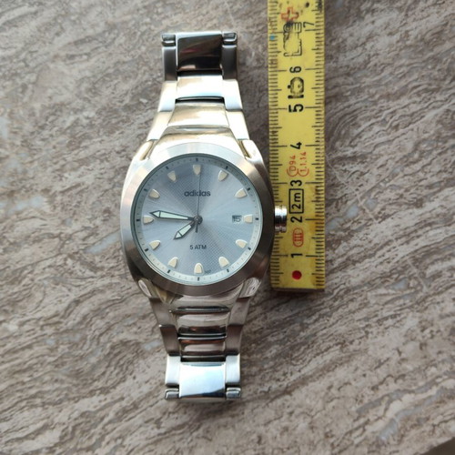Adidas wristwatch, white and silver