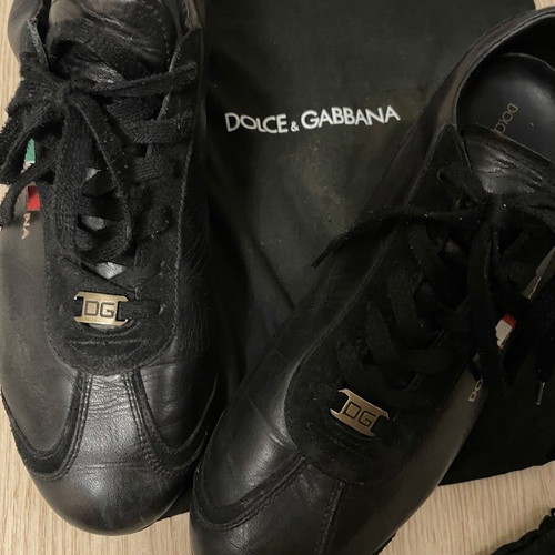 Dolce & Gabbana Italia low-top leather sneakers, black