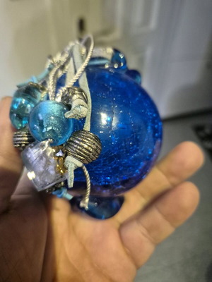Decorative Crackle Pomegranate like new, symbol of luck and abundance