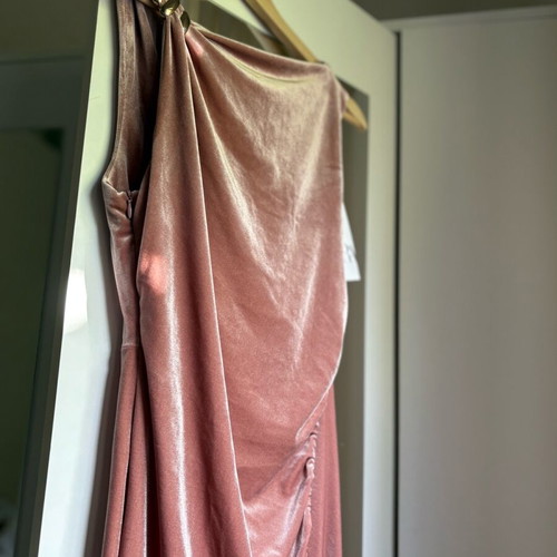 pink velvet dress zara ZARA NEW VELVET BUSTIER DRESS STRETCHY SWEETHEART NECK FUCHSIA PINK XS,S,M