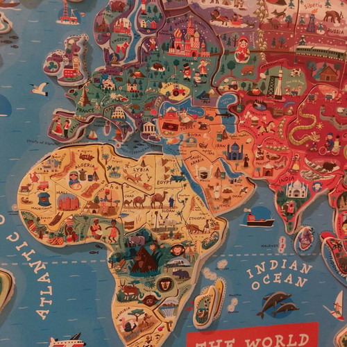 Magnetic map puzzle used