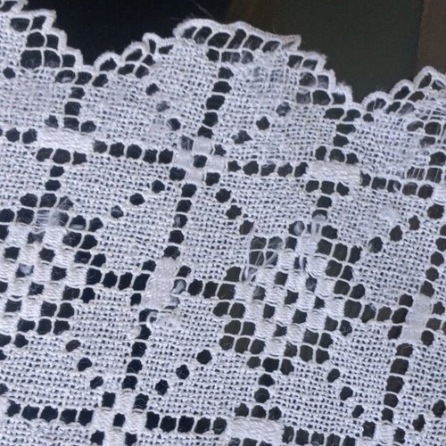 Filet lace doily used, handmade vintage 45×52 from Tinos