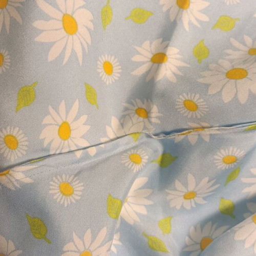 Satin summer pajamas like new blue floral set with hole