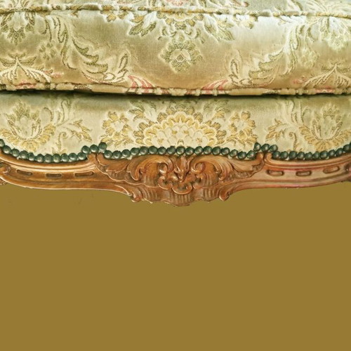 Classic Louis XV living room set, handmade, like new, walnut wood, 6 pieces