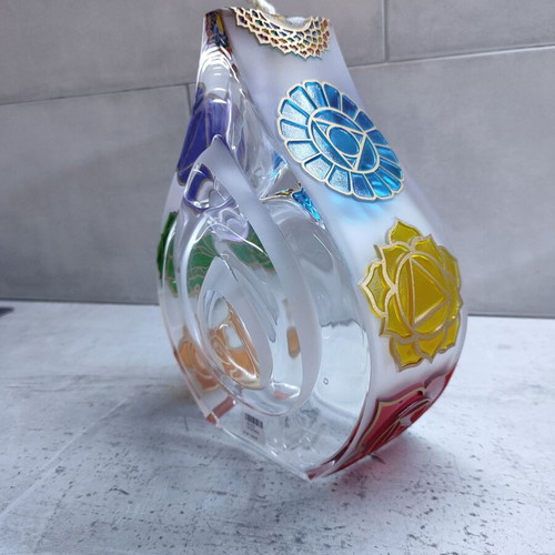 Oil Candle Holder with 7 Chakras Symbols like new