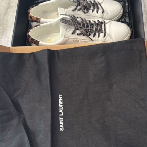 Saint Laurent Paris white leather sneakers size 40.5