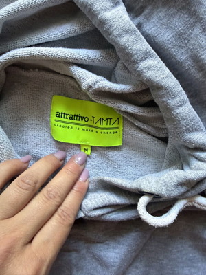 Crop top hoodie Attrattivo x tamta like new, gray, size M