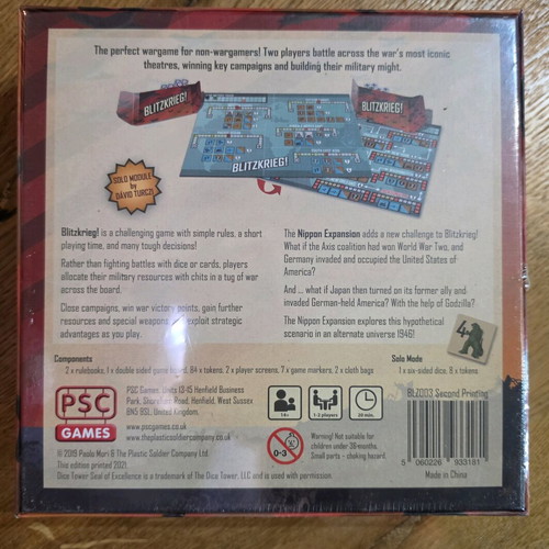 Blitzkrieg! World War Two In 20 Minutes new board game with Nippon Expansion