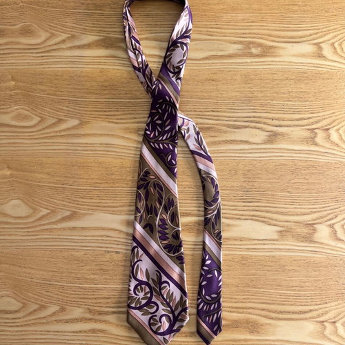 Tseklejis Vintage 70s Woven Pure Silk Tie, excellent condition